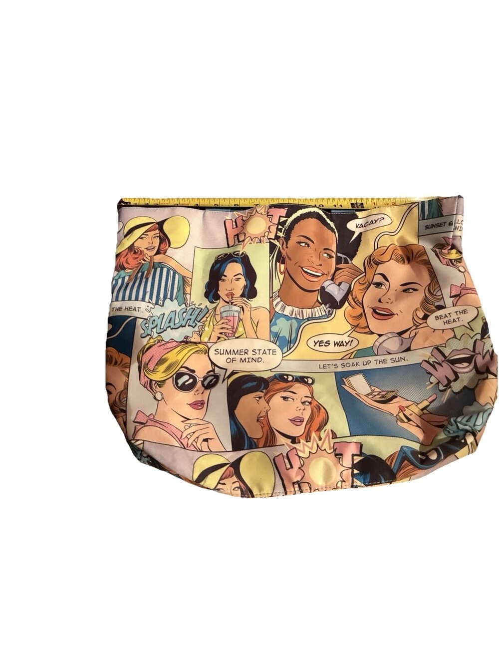 Vibrant  pop art comic strip beach bag- Simmer state of mind- mid-sz